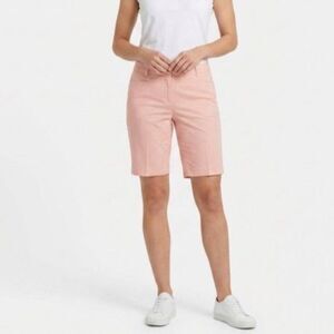 NVO Women's NWOT Orange White Mini Gingham Check Golf Bermuda Shorts Sz 8